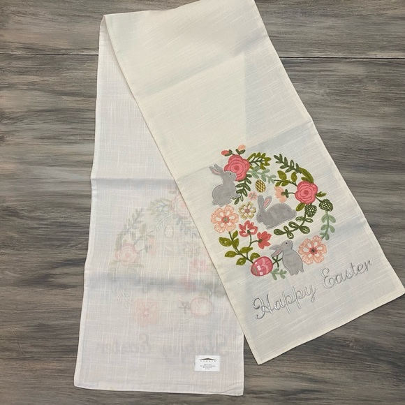 NEW Embroidered Floral Easter Table Runner by Domain Bunnies Eggs & Floral - Picture 7 of 10